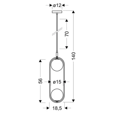 Люстра Candellux Cordel 18.5x140 см Чорний (32-10155) Люстра Candellux Cordel 18.5x140 см Чорний (32-10155)