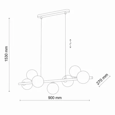 Люстра TK Lighting Estera 27x153 см Графитово-черный (TK5666)