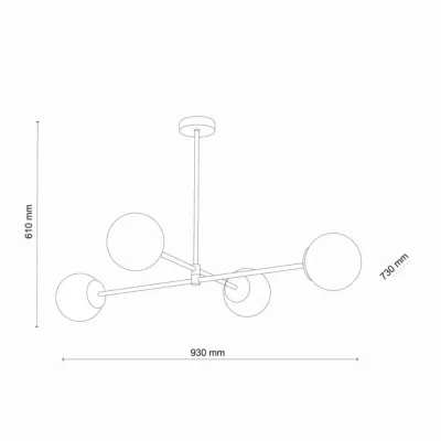 Люстра TK Lighting Cadix 73x61 см Золотистий (TK4605)