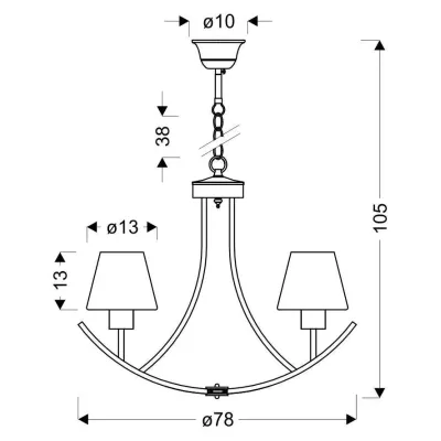 Люстра Candellux London 78x105 см Черный (36-38845)