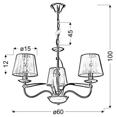 Люстра Candellux Diva 60x100 см Золотисто-сріблястий (33-55057) Люстра Candellux Diva 60x100 см Золотисто-сріблястий (33-55057)