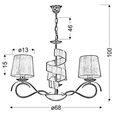 Люстра Candellux Denis 68x100 см Золотисто-серебристый (33-23421) Люстра Candellux Denis 68x100 см Золотисто-серебристый (33-23421)