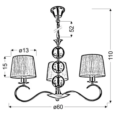 Люстра Candellux Clara 60x110 см Біло-сріблястий (33-21618)