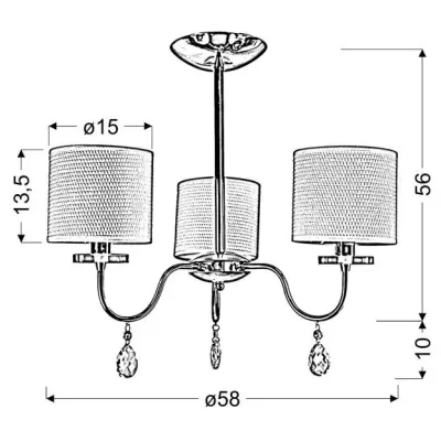 Люстра Candellux Estera 58x56 см Прозоро-сріблястий (33-11664)