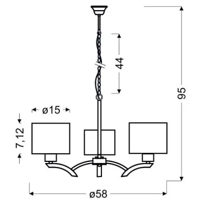 Люстра Candellux Draga 58x95 см Хром (33-04208)