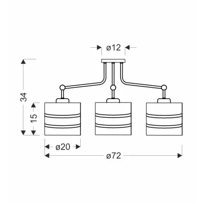 Люстра Candellux Andy 72x34 см Черный (33-00514) Люстра Candellux Andy 72x34 см Черный (33-00514)