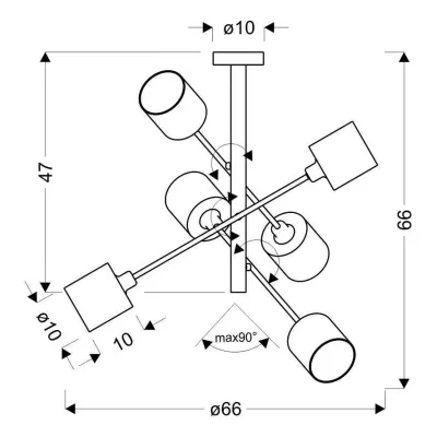 Люстра Candellux Sax 66x66 см Никель (36-70715) Люстра Candellux Sax 66x66 см Никель (36-70715)