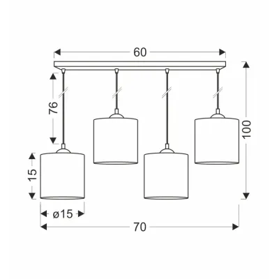 Люстра Candellux Legno 70x100 см Чорний (34-18366)
