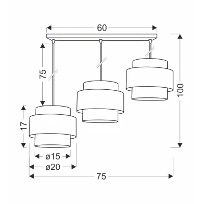 Люстра Candellux Twin 75x100 см Чорний (33-17895) Люстра Candellux Twin 75x100 см Чорний (33-17895)