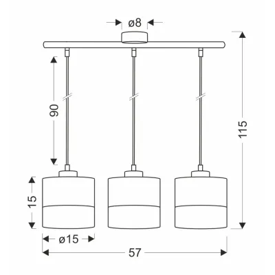Люстра Candellux Porto 57x115 см Чорний (33-17611)