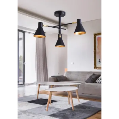 Люстра Candellux Less 48x26 см Черно-золотистый (33-70975)