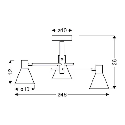 Люстра Candellux Less 48x26 см Черно-золотистый (33-70975)