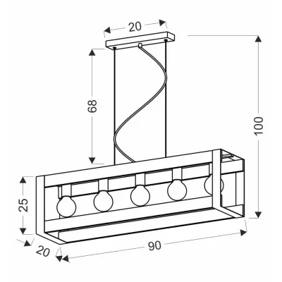 Люстра Candellux Varna 90x100 см Чорний (35-79282)