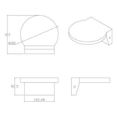 Вуличний світильник Polux Теза 18.3x18x8.3 см Чорний (Pol324023)