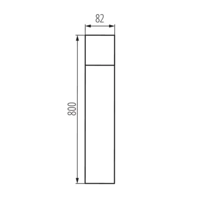 Парковый столбик Kanlux Vadra 8.2x8.2x80 см Антрацит-белый (Kan29013)