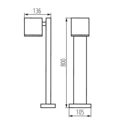 Парковий стовпчик Kanlux Gori 13.6x10.5x80 см Антрацит (Kan29003)