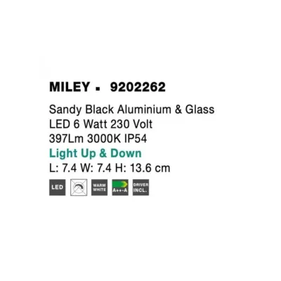 Уличный светильник Nova Luce Miley 7.4x13.6 см Черный (Nova9202262) Уличный светильник Nova Luce Miley 7.4x13.6 см Черный (Nova9202262)