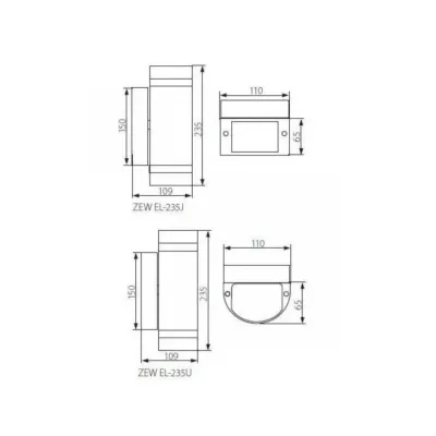 Вуличний світильник Kanlux Zew 11x23.5 см Сірий (Kan22443) Вуличний світильник Kanlux Zew 11x23.5 см Сірий (Kan22443)