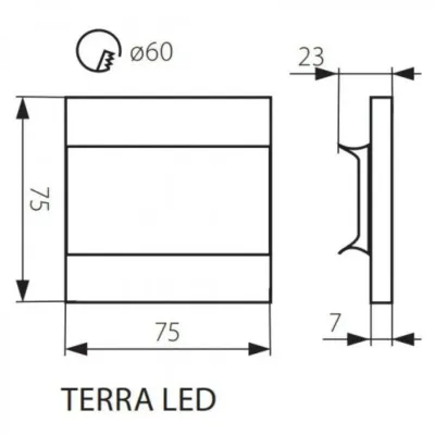 Светильник ступенчатый Kanlux Terra 7.5x7.5x0.7 см Серебристый (Kan23806)