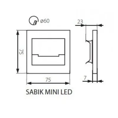 Світильник сходовий Kanlux Sabik 7.5x7.5x0.7 см Сірий (Kan23109)