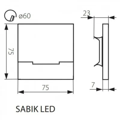 Светильник ступенчатый Kanlux Sabik 7.5x7.5x0.7 см Серебристый (Kan23802)
