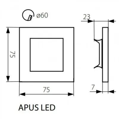 Світильник сходовий Kanlux Apus 7.5x7.5x0.7 см Сірий (Kan23106)