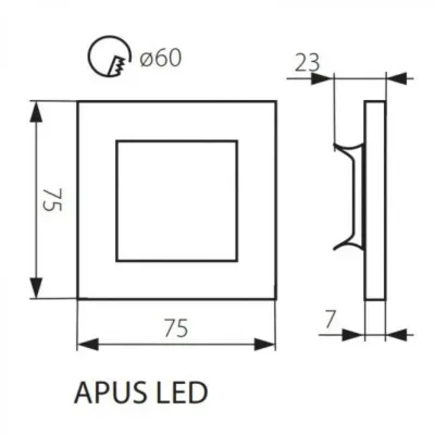 Светильник ступенчатый Kanlux Apus 7.5x7.5x0.7 см Серебристый (Kan23801)