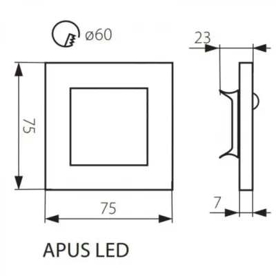 Світильник сходовий Kanlux Apus 7.5x7.5x0.7 см Сріблястий (Kan27370)