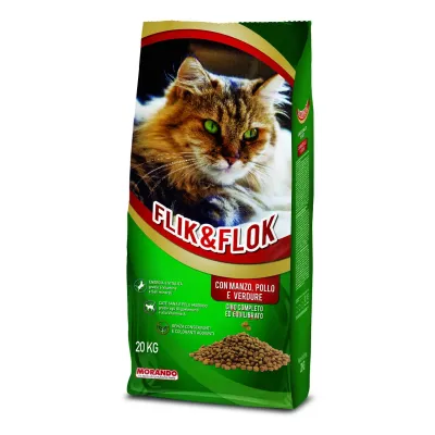 Полнорационный сухой корм для кошек Morando Flik & Flock с говядиной курицей злаками и овощами 20 кг (02265)