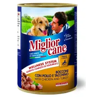 Вологий корм для дорослих собак Morando Migliorcane з куркою та індичкою 405 г (01110)