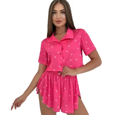 Комплект женской пижамы Lesko 2S5247B Розовый M (13522-87520) Комплект женской пижамы Lesko 2S5247B Розовый M (13522-87520)