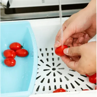 Обробна дошка на мийку No Brand 43x30x7.5 см Біло-блакитний (2104618625)