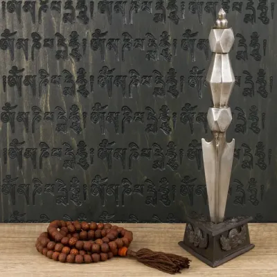Пхурба з підставкою Kailash 24.5x3.3 см Хром (25123) Пхурба з підставкою Kailash 24.5x3.3 см Хром (25123)