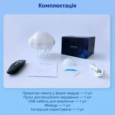 Лазерний проектор нічник Inspire Медуза White (LWS-R-2)