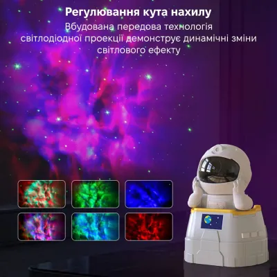 Лазерный проектор ночник Inspire Астронавт LWS-R-4 White Лазерный проектор ночник Inspire Астронавт LWS-R-4 White