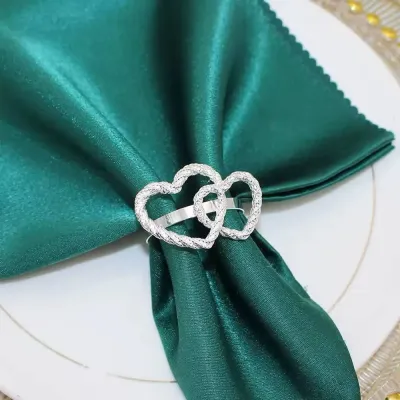 Кольца для салфеток No Brand Сердца 2 шт Silver (SH2) Кольца для салфеток No Brand Сердца 2 шт Silver (SH2)