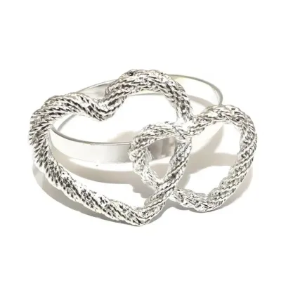 Кольца для салфеток No Brand Сердца 2 шт Silver (SH2)