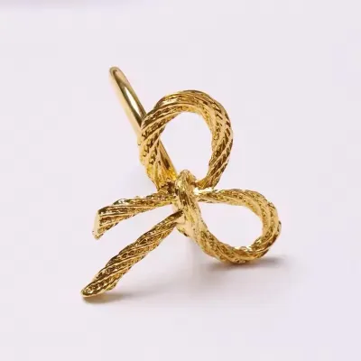 Набор колец для салфеток No Brand Бантики 6 шт Gold (GB6)