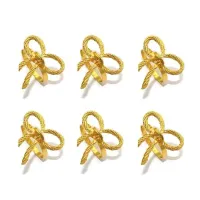 Набор колец для салфеток No Brand Бантики 6 шт Gold (GB6)