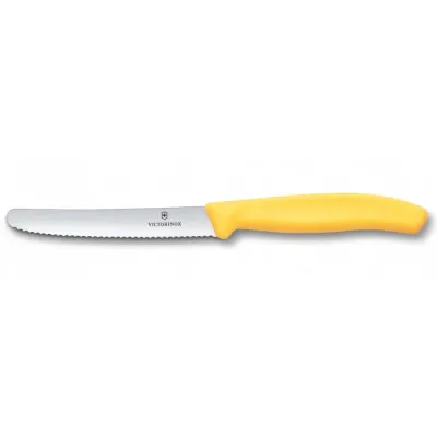 Кухонный нож Victorinox Swiss Classic Tomato&Table 11 см Желтый (6.7838.C1) Кухонный нож Victorinox Swiss Classic Tomato&Table 11 см Желтый (6.7838.C1)