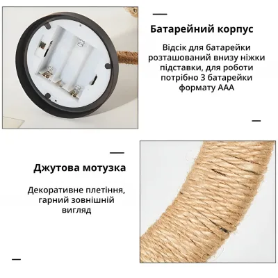 Светильник-ночник декоративный No Brand Теплый свет 27х14х13 см Черно-бежевый (STARSV-0188) Светильник-ночник декоративный No Brand Теплый свет 27х14х13 см Черно-бежевый (STARSV-0188)