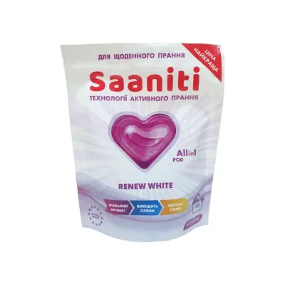 Капсулы для стирки Saaniti Renew white 10 шт (26274)