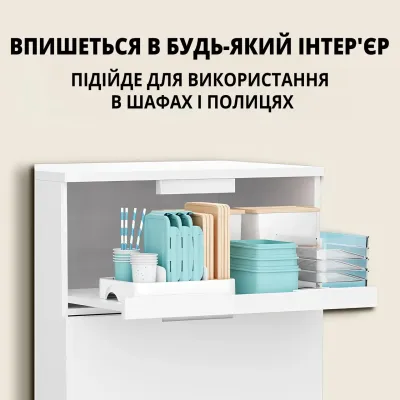 Органайзер для кришок No Brand 12х27х19 см Білий (ORKRSK-WHT-0373) Органайзер для кришок No Brand 12х27х19 см Білий (ORKRSK-WHT-0373)