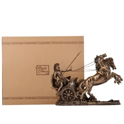 Настольная фигура Veronese Achilles на колеснице 30х35х14 см Коричневый (264569)