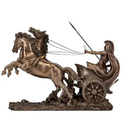 Настольная фигура Veronese Achilles на колеснице 30х35х14 см Коричневый (264569)
