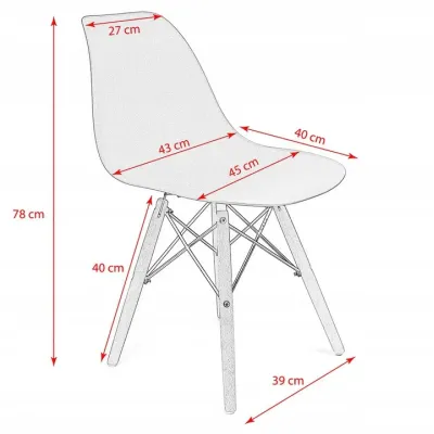 Крісло Jumi Plastic Chair 78х45 см White