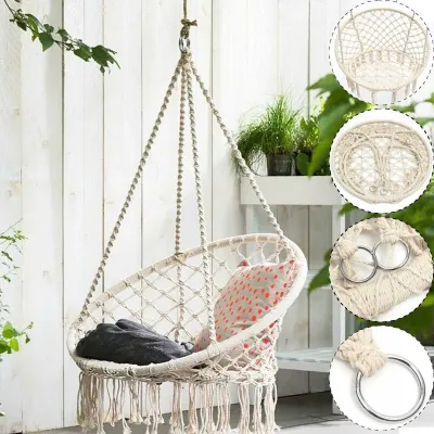 Садова качеля-гамак GardenLine 80х60х120 см Beige (HAM2696)