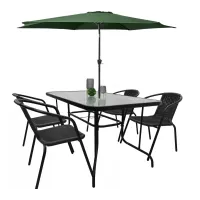 Комплект садових меблів Kontrast Boston Green-4 Чорно-зелений 6 шт