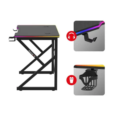Комп'ютерний стіл huzaro Hero 1.7 RGB 120x60x77 см Black