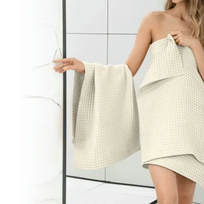 Рушник вафельний COSAS Biscuit Greek Waffle 115x100 см Бежевий Рушник вафельний COSAS Biscuit Greek Waffle 115x100 см Бежевий